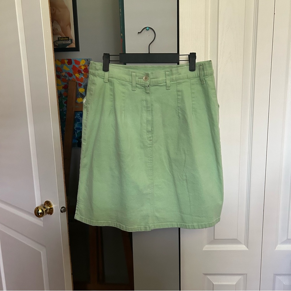 VINTAGE French Design Mint Green Skirt